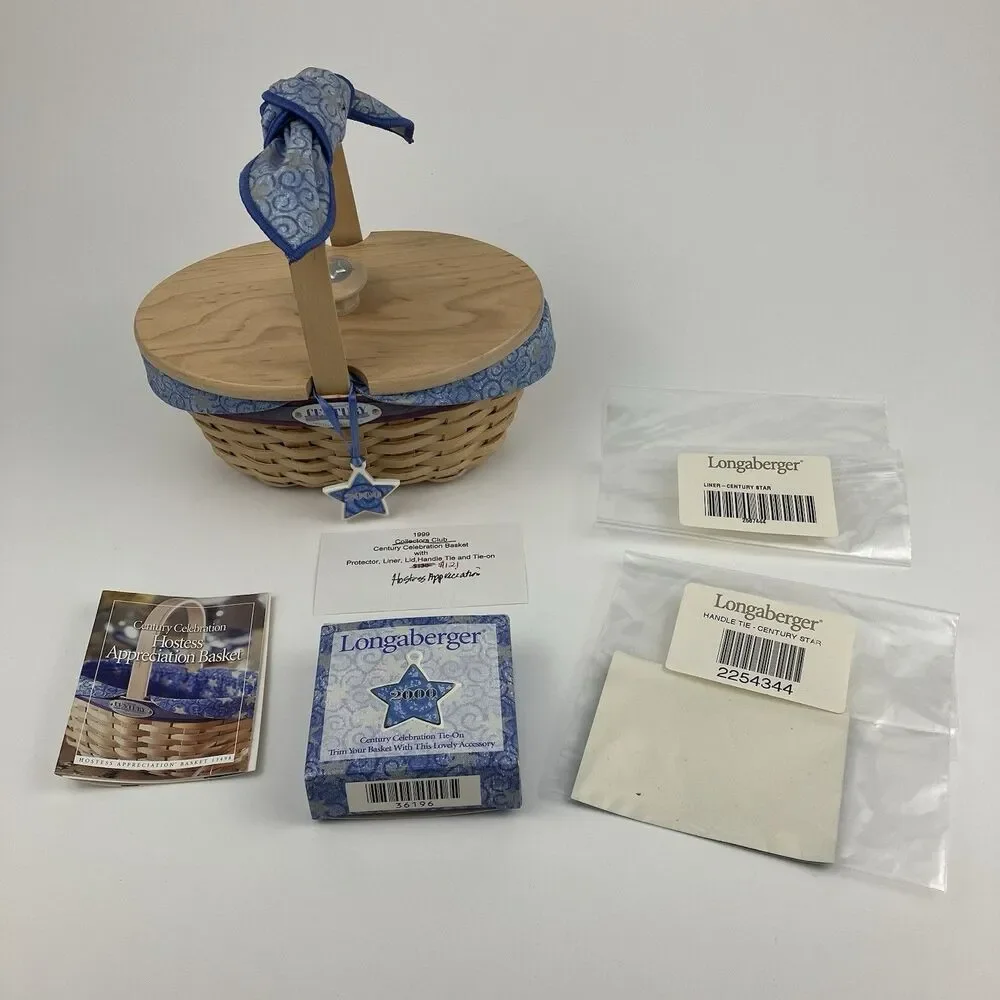 Longaberger Century Celebration Basket Set 2000 | /w Lid 8